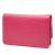 Chanel Pink Dark Pink Lambskin Leather Leather CC Embossed Lambskin Camellia Wallet On Chain France