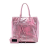 Balenciaga B Balenciaga Pink Calf Leather Metallic Papier A5 Tote Italy