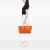 Bottega Veneta B Bottega Veneta Orange Lambskin Leather Leather Large Lambskin Intreccio Cabat Tote Italy