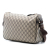 Gucci AB Gucci Brown Beige Coated Canvas Fabric GG Supreme Double Pocket Crossbody Italy