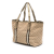 Gucci B Gucci Brown Beige Canvas Fabric Large GG Jolicoeur Tote Italy