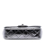 Chanel AB Chanel Silver Calf Leather Mini Quilted Metallic skin Ring Top Handle Flap France