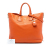 Prada AB Prada Orange Calf Leather Vitello Daino Side Zip Convertible Tote Italy