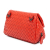 Bottega Veneta B Bottega Veneta Red Calf Leather Intrecciato Chain Flap Crossbody Italy