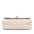 Chanel AB Chanel White Ivory Calf Leather Small Quilted skin Pearl CC Accordion Flap Italy