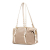 Prada B Prada Brown Beige with White Canvas Fabric Canapa Logo Shoulder Bag Italy