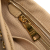 Prada AB Prada Brown Beige Canvas Fabric Canapa Studded Vernice Clutch Italy