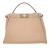 Fendi B Fendi Brown Beige Calf Leather Medium Peekaboo Iconic Satchel Italy