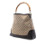 Gucci B Gucci Brown Beige Canvas Fabric GG Bamboo Diana Satchel Italy