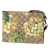 Gucci B Gucci Brown Beige Coated Canvas Fabric GG Supreme Blooms Clutch Italy