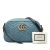 Gucci AB Gucci Blue Denim Denim Fabric Small GG Marmont Matelasse Pearly Crossbody Italy