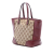 Gucci B Gucci Brown Beige with Red Dark Red Canvas Fabric Small GG Bree Satchel Italy