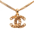 Chanel B Chanel Gold with White Pearl Gold Plated Metal Faux Pearl CC Pendant Necklace France