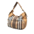 Burberry B Burberry Brown Light Brown Canvas Fabric Medium House Check Ashwood Hobo Italy