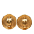 Chanel B Chanel Gold with White Pearl Gold Plated Metal CC Faux Pearl Round Clip on Earrings France