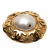 Chanel B Chanel Gold with White Pearl Gold Plated Metal CC Faux Pearl Round Clip on Earrings France