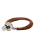 Hermès B Hermès Brown with Silver Calf Leather Palladium Plated and Lancelot Double Tour Bracelet France