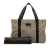 Gucci AB Gucci Brown Beige Coated Canvas Fabric GG Supreme Tote Italy