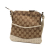 Gucci B Gucci Brown Beige Canvas Fabric GG Perforated Crossbody Italy
