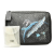 Fendi AB Fendi Black Coated Canvas Fabric Zucca Surfing Astronaut Clutch Italy