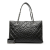 Chanel B Chanel Black Calf Leather CC Crinkled skin Chain Shopping Tote Italy