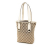 Gucci B Gucci Brown Beige with White Canvas Fabric GG Charmy Tote Italy