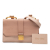 Miu Miu B Miu Miu Brown Nude with Pink Light Pink Goatskin Leather Bicolor Madras Crossbody Italy