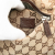 Gucci B Gucci Brown Beige Canvas Fabric GG Double Pocket Belt Bag Italy