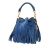 Saint Laurent B Saint Laurent Blue Suede Leather Small Emmanuelle Fringe Bucket Bag Italy
