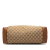 Gucci B Gucci Brown Beige Canvas Fabric GG Web Tote Italy