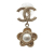 Chanel AB Chanel Gold Light Gold Gold Plated Metal CC Faux Pearl Flower Drop Push Back Earrings Italy