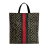 Gucci B Gucci Brown Beige Coated Canvas Fabric GG Supreme Caleido Web Vertical Tote Italy