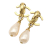 Chanel AB Chanel Gold with White Pearl Gold Plated Metal CC Faux Pearl Drop Clip on Earrings France