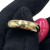 Chanel AB Chanel Pink Gold Plated Metal CC Rhinestones Heart Ring France