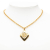 Chanel AB Chanel Gold Gold Plated Metal CC Diamond Shape Pendant Necklace France