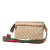 Gucci B Gucci Brown Beige Canvas Fabric GG Web Double Pocket Belt Bag Italy
