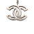 Chanel AB Chanel Silver Silver Plated Metal Rhinestone CC Drop Pendant Necklace France