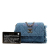 Chanel AB Chanel Blue Denim Denim Fabric Fringe Mood Clutch with Chain France
