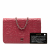 Chanel WOC Lambskin Leather Camellia Embossed Flap Crossbody Pink