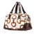Gucci B Gucci White with Brown Dark Brown Canvas Fabric Printed Bamboo Horsebit Handbag Italy