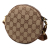 Gucci AB Gucci Brown Beige Canvas Fabric GG Round Crossbody Italy