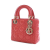 Christian Dior AB Dior Red Lambskin Leather Leather Mini Iridescent Lambskin Cannage Lady Dior Italy