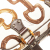 Gucci B Gucci White with Brown Dark Brown Canvas Fabric Printed Bamboo Horsebit Handbag Italy