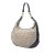 Fendi B Fendi Brown Beige with Blue Navy Canvas Fabric Zucchino Chef Pocket Hobo Italy