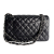 Chanel Classic Double Flap Medium Lambskin Leather Matelassè Shoulder Bag Black