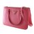 Prada AB Prada Pink Saffiano Leather Mini Lux Galleria Double Zip Satchel Italy