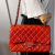 Chanel Classic Double Flap Jumbo Lambskin Leather Chain Bag Red/Orange