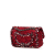 Chanel B Chanel Red Tweed Fabric Medium Braided Charms Double Flap France