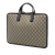 Gucci AB Gucci Brown Beige Coated Canvas Fabric GG Supreme Briefcase Italy