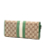 Gucci B Gucci Brown Beige with Green Canvas Fabric GG Web Bamboo Bar Crossbody Italy